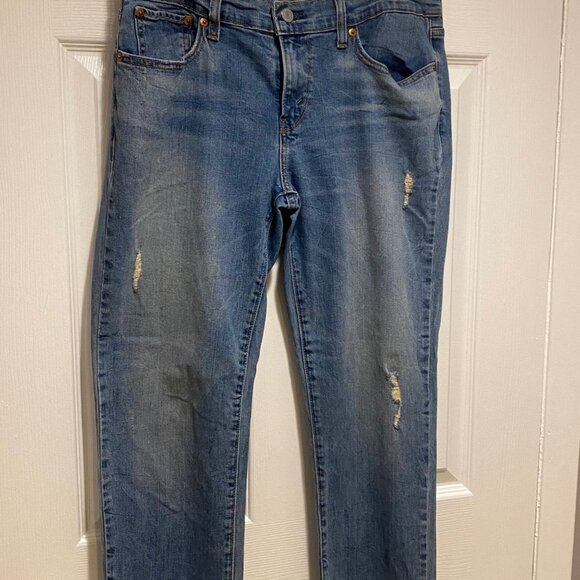 Levi’s Distressed Boyfriend Jeans In Medium Wash Size 28 - Picture 5 of 7